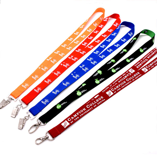 Safety Breakaway Silkscree Printing Black Polyester Lanyards