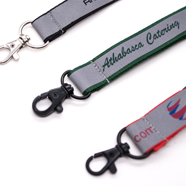 Custom Colorful Silkscreen Printing Refective Tape Lanyards Wtih Safety Breakaway