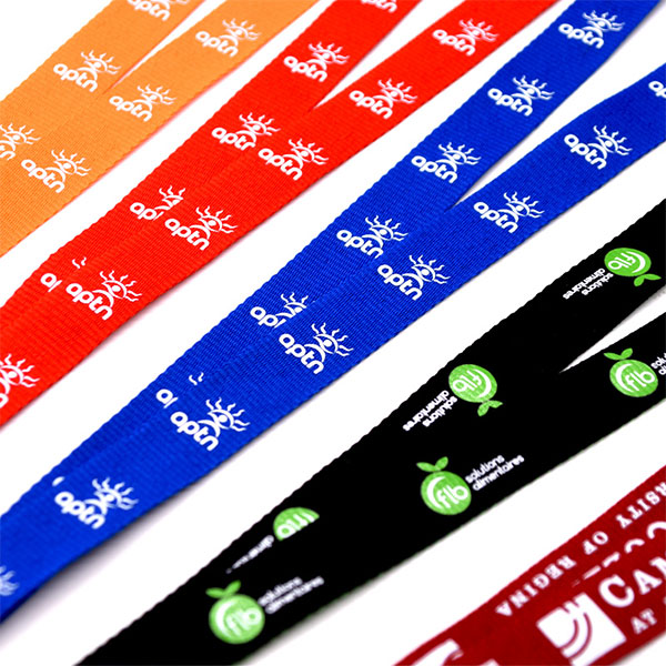 Safety Breakaway Silkscree Printing Black Polyester Lanyards