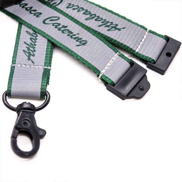 Custom Colorful Silkscreen Printing Refective Tape Lanyards Wtih Safety Breakaway