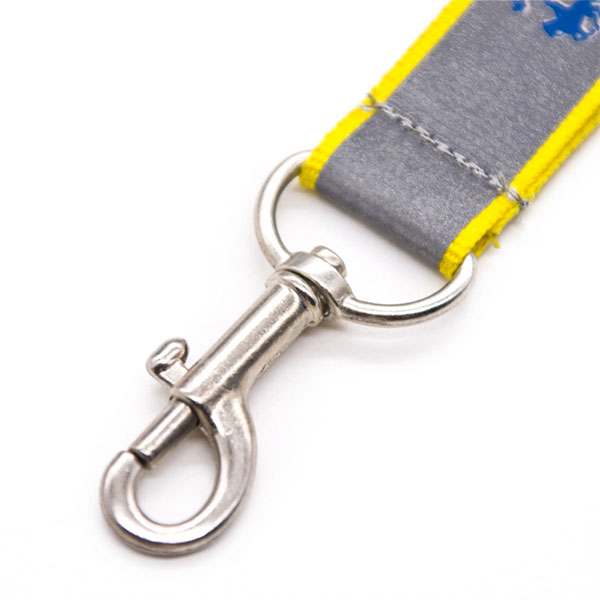 Customerized Silkscreen Printed Refective Neck Strap with Heavy Matel Hook
