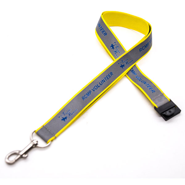 Customerized Silkscreen Printed Refective Neck Strap with Heavy Matel Hook