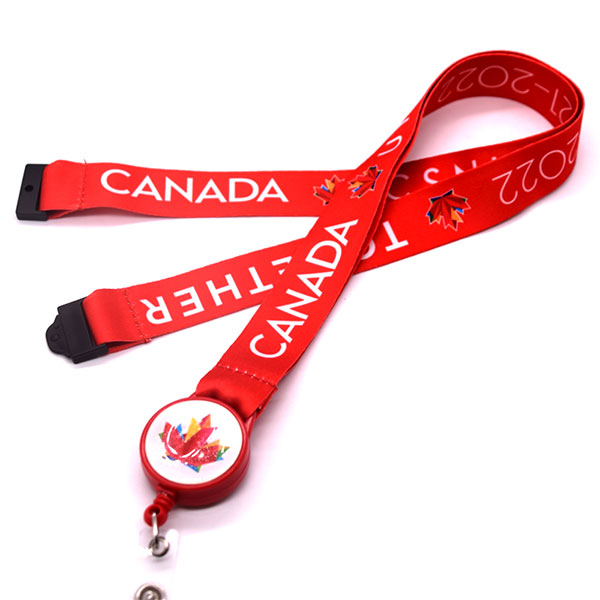 Plastic Retractable Id Badge Holder with Customrized Logo Printed Lanyards