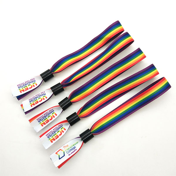 Promotion Gift Custom Logo Wholesale Event Festival Wristbands Woven Polyester Bracelets Fabric Wrist Bands