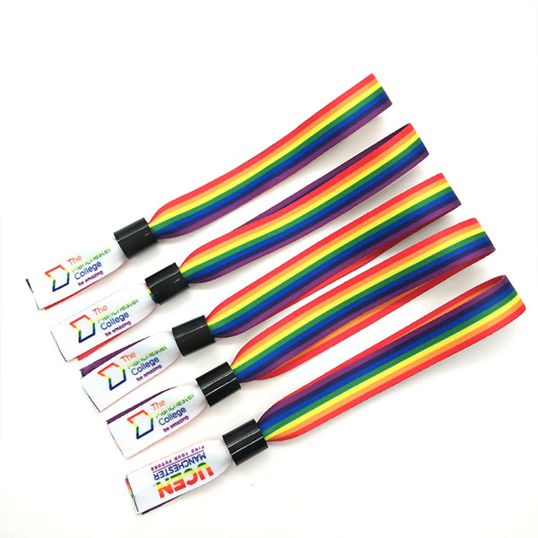 Promotion Gift Custom Logo Wholesale Event Festival Wristbands Woven Polyester Bracelets Fabric Wrist Bands