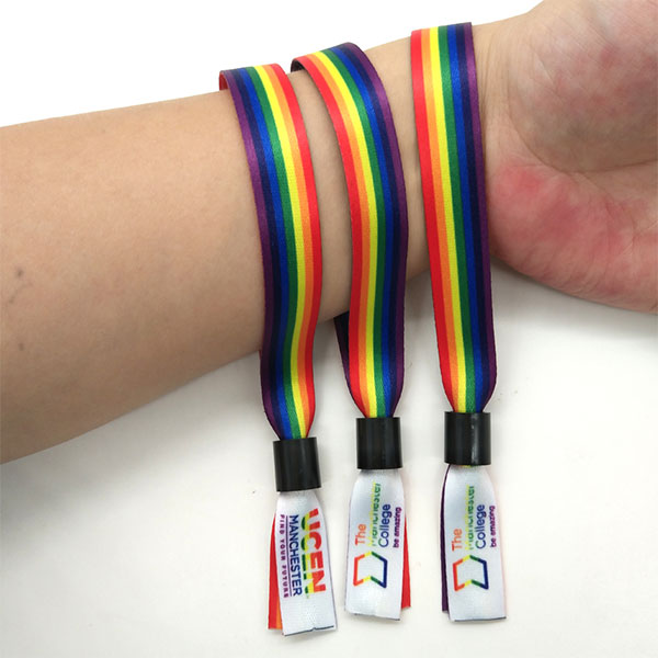 Promotion Gift Custom Logo Wholesale Event Festival Wristbands Woven Polyester Bracelets Fabric Wrist Bands