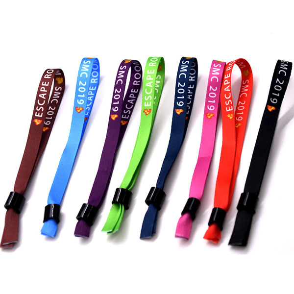 Customized Wristband For Event With Logo Custom Wrist Band Custom Woven Festival Fabric Elastic Promotional Wristband