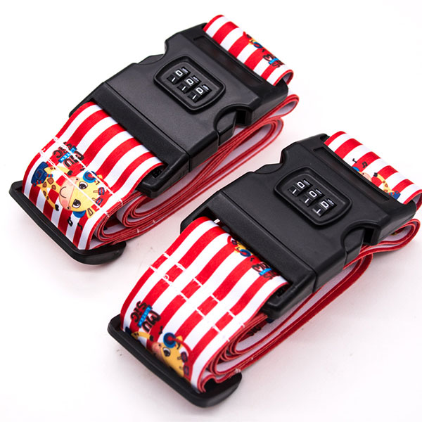 Colorful And Heavy Duty Sulibmation Printed Suitcase Luggage Belt with Code Lock Buckle