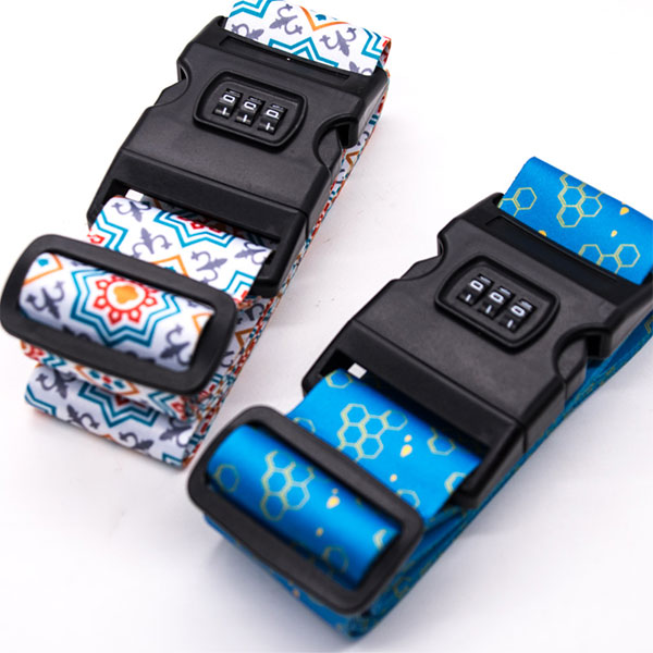 Wholesale Bulk Printed Adjustable Travel Luggage Belt Custom Logo Personalized Nylon Luggage Strap
