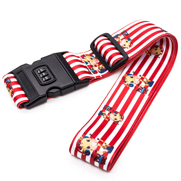 Colorful And Heavy Duty Sulibmation Printed Suitcase Luggage Belt with Code Lock Buckle