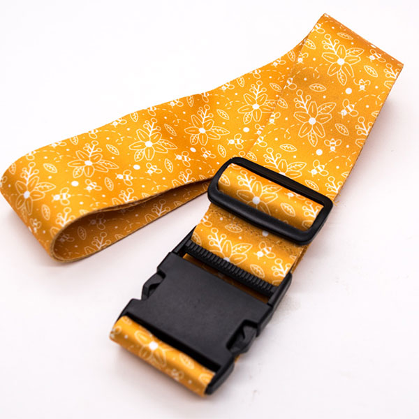Muliti Color Silk Screen Printed Personalised Suitcase Straps With Plastice Buckle
