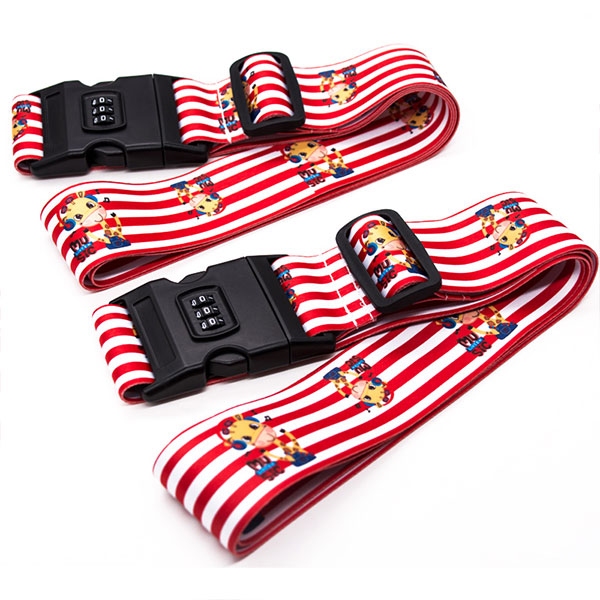 Colorful And Heavy Duty Sulibmation Printed Suitcase Luggage Belt with Code Lock Buckle