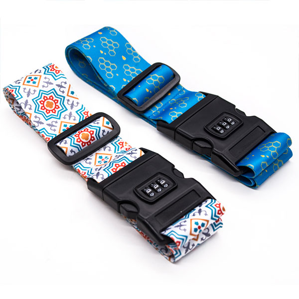 Wholesale Bulk Printed Adjustable Travel Luggage Belt Custom Logo Personalized Nylon Luggage Strap