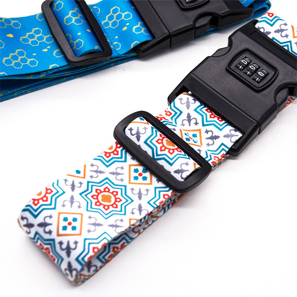 Wholesale Bulk Printed Adjustable Travel Luggage Belt Custom Logo Personalized Nylon Luggage Strap