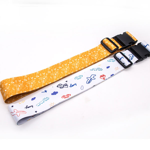 Muliti Color Silk Screen Printed Personalised Suitcase Straps With Plastice Buckle