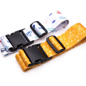 Muliti Color Silk Screen Printed Personalised Suitcase Straps With Plastice Buckle