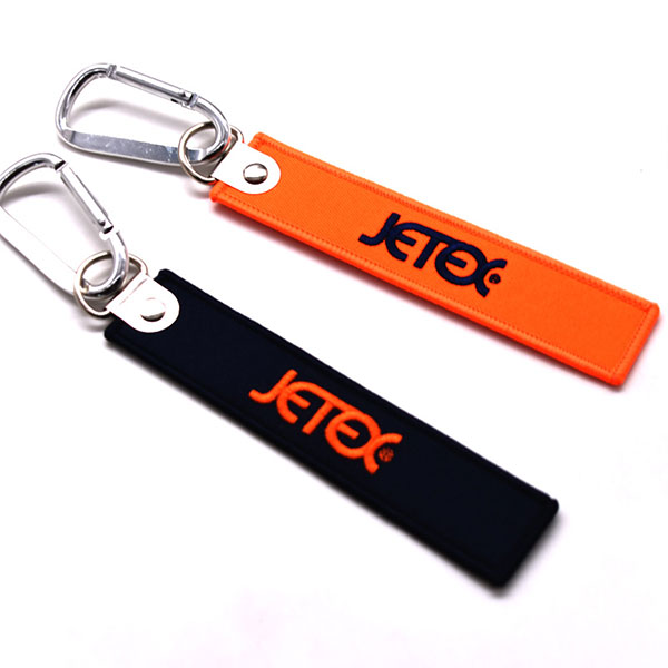 Embroidered Keychains OEM Factory Custom Made Logo Embroidery Key Chains for Remove Before Flight Airplane