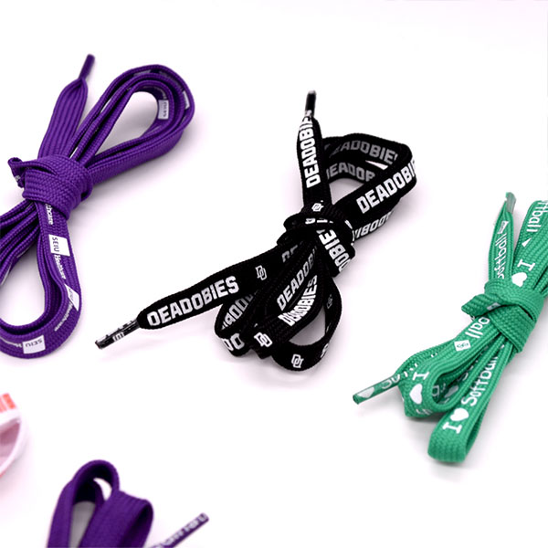 Cutom Silk-screen Printing Heavy Tuber Polyester Shoelace