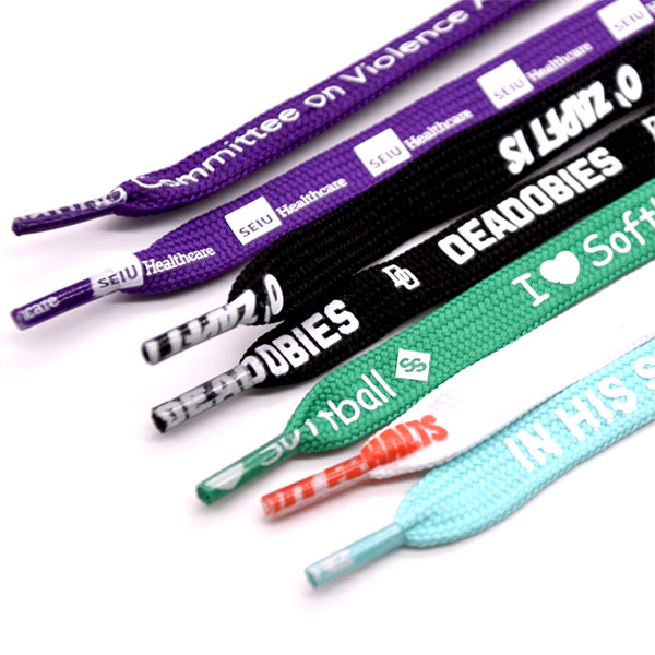Cutom Silk-screen Printing Heavy Tuber Polyester Shoelace