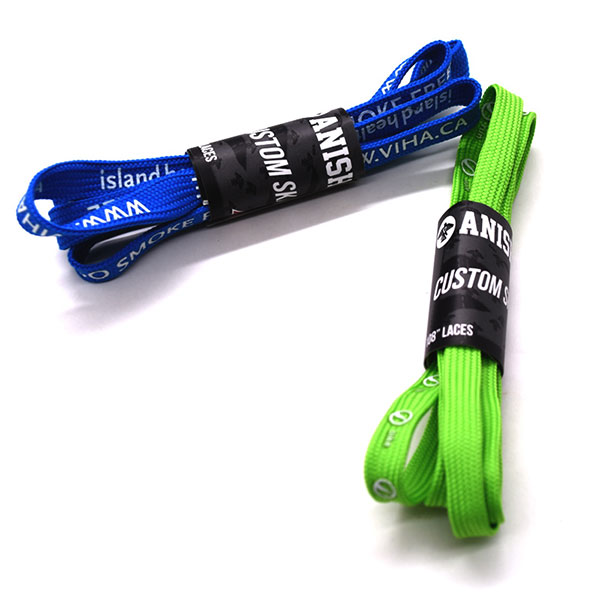 1Cm / 1.5cm Width Coloured Custom Shoe Laces , Heat Transfer Lanyard For Decoration