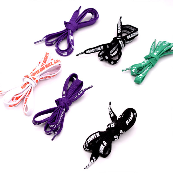 Cutom Silk-screen Printing Heavy Tuber Polyester Shoelace