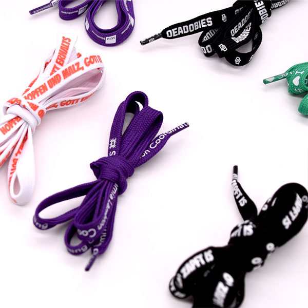 Cutom Silk-screen Printing Heavy Tuber Polyester Shoelace