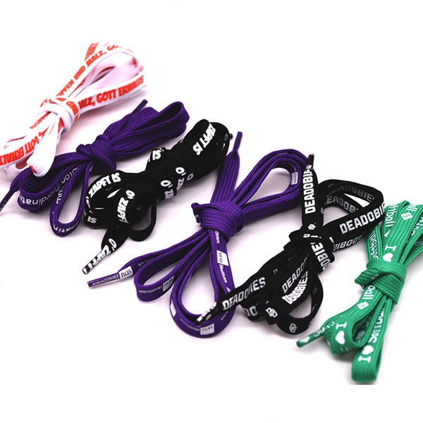 Cutom Silk-screen Printing Heavy Tuber Polyester Shoelace