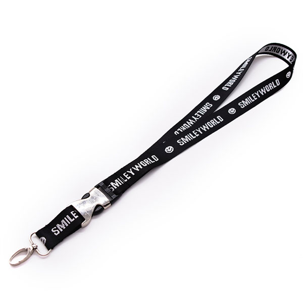 Wholesale Personalised Custom Polyester Jacquard Neck Strap Detachable Embroidered Woven Lanyard