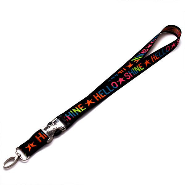 Original Factory Competitive Price Custom Metallic Polyester Woven Jacquard Neck Lanyard for Keychain
