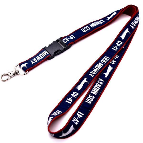 Promotional Custom Woven Polyester Jacquard Neck Lanyard with Eagle Mouth Hook