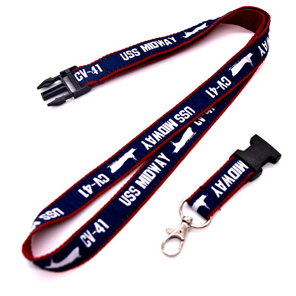 Promotional Custom Woven Polyester Jacquard Neck Lanyard with Eagle Mouth Hook