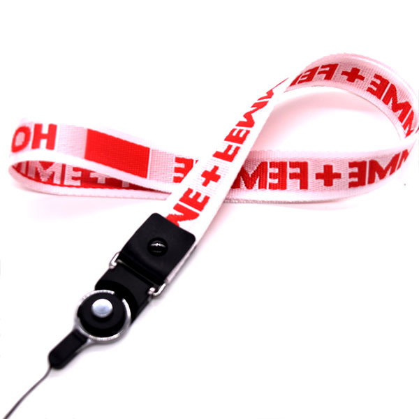 Woven Jacquard Custom Logo Lanyards Eco Friendly Polyester Material Neck Strap Lanyards