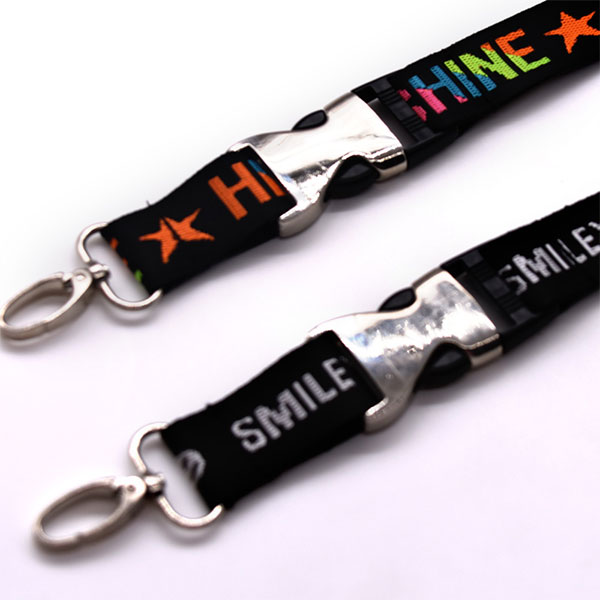 Original Factory Competitive Price Custom Metallic Polyester Woven Jacquard Neck Lanyard for Keychain