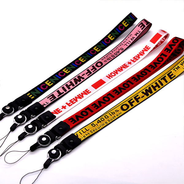 Woven Jacquard Custom Logo Lanyards Eco Friendly Polyester Material Neck Strap Lanyards