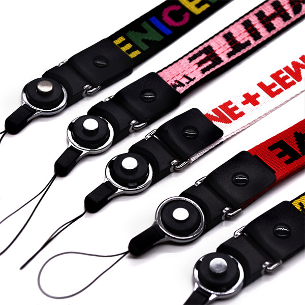 Woven Jacquard Custom Logo Lanyards Eco Friendly Polyester Material Neck Strap Lanyards